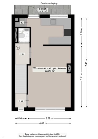 Floorplan - Padangstraat 69A, 9715 CN Groningen